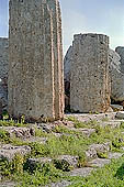 Selinunte the temple hill. Temple ruins crushed to the ground, like a fantastic work of art 